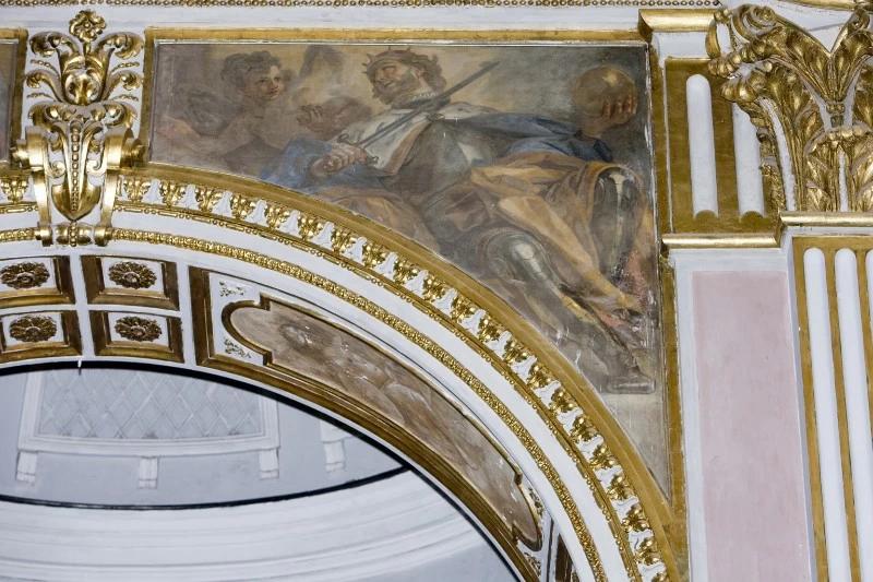 San Luigi IX in olio su tela